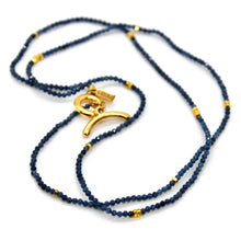 Load image into Gallery viewer, Long Sapphire Stone and Gold Luxury Necklace - NC-600L

