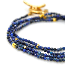 Load image into Gallery viewer, Long Lapis Lazuli Stone and Gold Luxury Necklace - NC-601L
