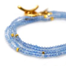 Load image into Gallery viewer, Long Aquamarine Stone and Gold Luxury Necklace - NC-603L
