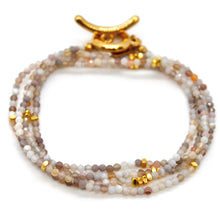 Load image into Gallery viewer, Long Persian Agate Stone and Gold Luxury Necklace - NC-605L
