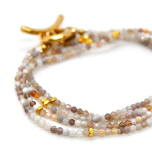 Load image into Gallery viewer, Long Persian Agate Stone and Gold Luxury Necklace - NC-605L
