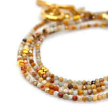 Load image into Gallery viewer, Long Crazy Agate Stone and Gold Luxury Necklace - NC-607L

