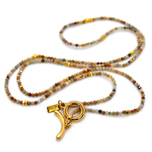 Load image into Gallery viewer, Long Crazy Agate Stone and Gold Luxury Necklace - NC-607L
