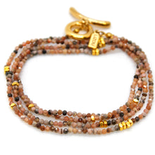 Load image into Gallery viewer, Long Rhodochrosite Stone and Gold Luxury Necklace - NC-608L
