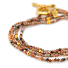 Load image into Gallery viewer, Long Rhodochrosite Stone and Gold Luxury Necklace - NC-608L
