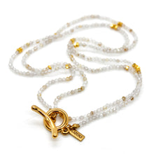 Load image into Gallery viewer, Long Rutilated Quartz Stone and Gold Luxury Necklace - NC-612L
