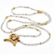 Load image into Gallery viewer, Long Rutilated Quartz Stone and Gold Luxury Necklace - NC-612L
