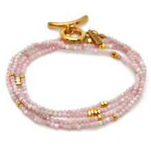 Load image into Gallery viewer, Long Pink Opal Stone and Gold Luxury Necklace - NC-613L
