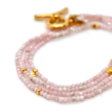 Load image into Gallery viewer, Long Pink Opal Stone and Gold Luxury Necklace - NC-613L
