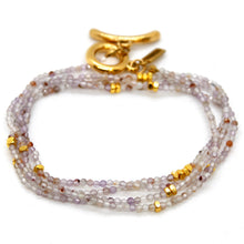 Load image into Gallery viewer, Long Amethyst Quartz Stone and Gold Luxury Necklace - NC-615L
