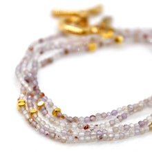 Load image into Gallery viewer, Long Amethyst Quartz Stone and Gold Luxury Necklace - NC-615L
