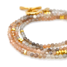 Load image into Gallery viewer, Long Gradient Sunstone and Gold Luxury Necklace - NC-616L
