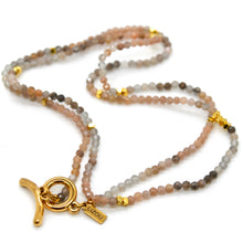 Load image into Gallery viewer, Long Gradient Sunstone and Gold Luxury Necklace - NC-616L
