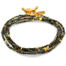 Load image into Gallery viewer, Long Dragon's Blood Jasper Stone and Gold Luxury Necklace - NC-619L
