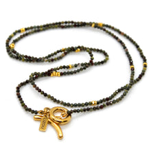 Load image into Gallery viewer, Long Dragon's Blood Jasper Stone and Gold Luxury Necklace - NC-619L
