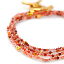 Load image into Gallery viewer, Long Carnelian Agate Stone and Gold Luxury Necklace - NC-622L

