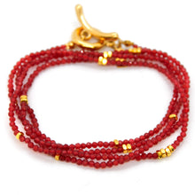 Load image into Gallery viewer, Long Ruby Stone and Gold Luxury Necklace - NC-623L
