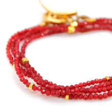 Load image into Gallery viewer, Long Ruby Stone and Gold Luxury Necklace - NC-623L
