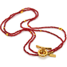 Load image into Gallery viewer, Long Ruby Stone and Gold Luxury Necklace - NC-623L
