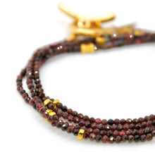Load image into Gallery viewer, Long Garnet Stone and Gold Luxury Necklace - NC-624L
