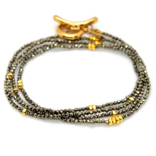 Load image into Gallery viewer, Long Pyrite Stone and Gold Luxury Necklace - NC-625L
