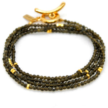 Load image into Gallery viewer, Long Gold Obsidian Stone and Gold Luxury Necklace - NC-626L
