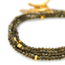 Load image into Gallery viewer, Long Gold Obsidian Stone and Gold Luxury Necklace - NC-626L
