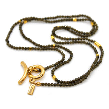 Load image into Gallery viewer, Long Gold Obsidian Stone and Gold Luxury Necklace - NC-626L
