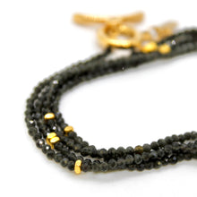 Load image into Gallery viewer, Long Black Obsidian Stone and Gold Luxury Necklace - NC-627L
