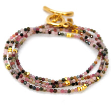 Load image into Gallery viewer, Long Tourmaline Stone and Gold Luxury Necklace - NC-629L

