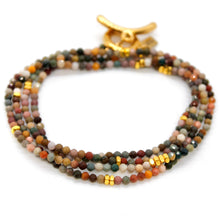Load image into Gallery viewer, Long Alashan Agate Stone and Gold Luxury Necklace - NC-630L
