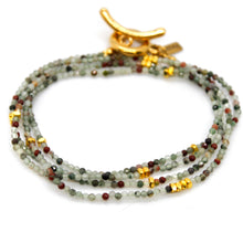 Load image into Gallery viewer, Long Chicken's Blood Stone and Gold Luxury Necklace - NC-631L

