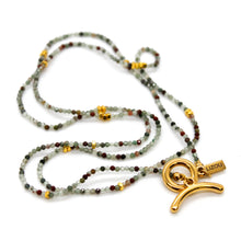 Load image into Gallery viewer, Long Chicken's Blood Stone and Gold Luxury Necklace - NC-631L
