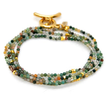 Load image into Gallery viewer, Long Indian Agate Stone and Gold Luxury Necklace - NC-632L
