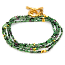 Load image into Gallery viewer, Long Epidote Stone and Gold Luxury Necklace - NC-633L
