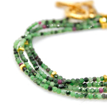Load image into Gallery viewer, Long Epidote Stone and Gold Luxury Necklace - NC-633L

