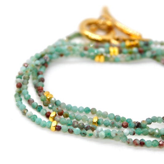 Long Phoenix Stone and Gold Luxury Necklace - NC-634L