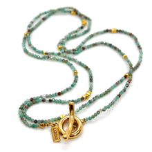 Load image into Gallery viewer, Long Phoenix Stone and Gold Luxury Necklace - NC-634L
