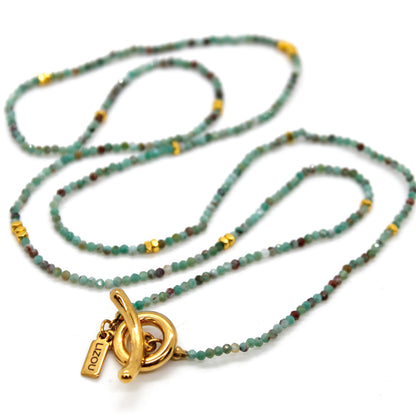 Long Phoenix Stone and Gold Luxury Necklace - NC-634L