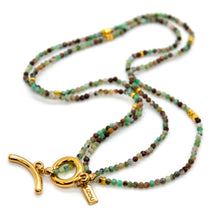 Load image into Gallery viewer, Long Australia Jade Stone and Gold Luxury Necklace - NC-635L
