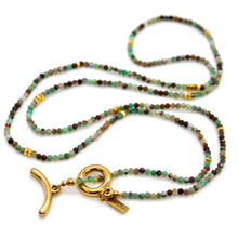 Load image into Gallery viewer, Long Australia Jade Stone and Gold Luxury Necklace - NC-635L
