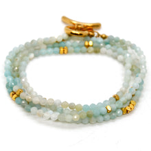 Load image into Gallery viewer, Long Gradient Amazonite Stone and Gold Luxury Necklace - NC-636L
