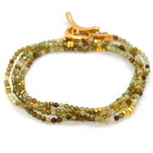 Load image into Gallery viewer, Long Green Garnet Stone and Gold Luxury Necklace - NC-638L
