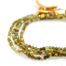 Load image into Gallery viewer, Long Green Garnet Stone and Gold Luxury Necklace - NC-638L
