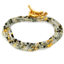 Load image into Gallery viewer, Long Prehnite Stone and Gold Luxury Necklace - NC-639L
