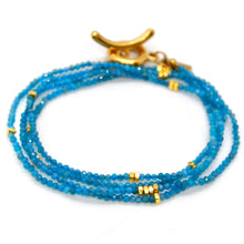 Load image into Gallery viewer, Long Apatite Stone and Gold Luxury Necklace - NC-642L
