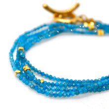 Load image into Gallery viewer, Long Apatite Stone and Gold Luxury Necklace - NC-642L
