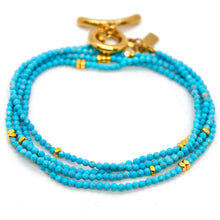 Load image into Gallery viewer, Long Turquoise Stone and Gold Luxury Necklace - NC-643L
