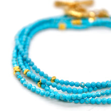 Load image into Gallery viewer, Long Turquoise Stone and Gold Luxury Necklace - NC-643L
