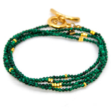 Load image into Gallery viewer, Long Malachite Stone and Gold Luxury Necklace - NC-644L
